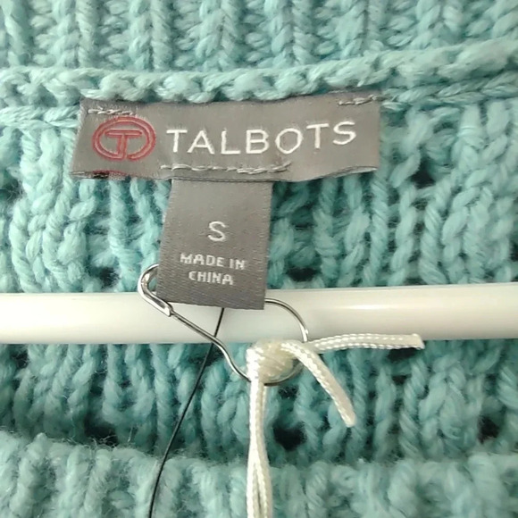 Talbot's Oversized Fisherman Cotton Wool Blend Sweater Womens Small NWT Cozy - Picture 3 of 6